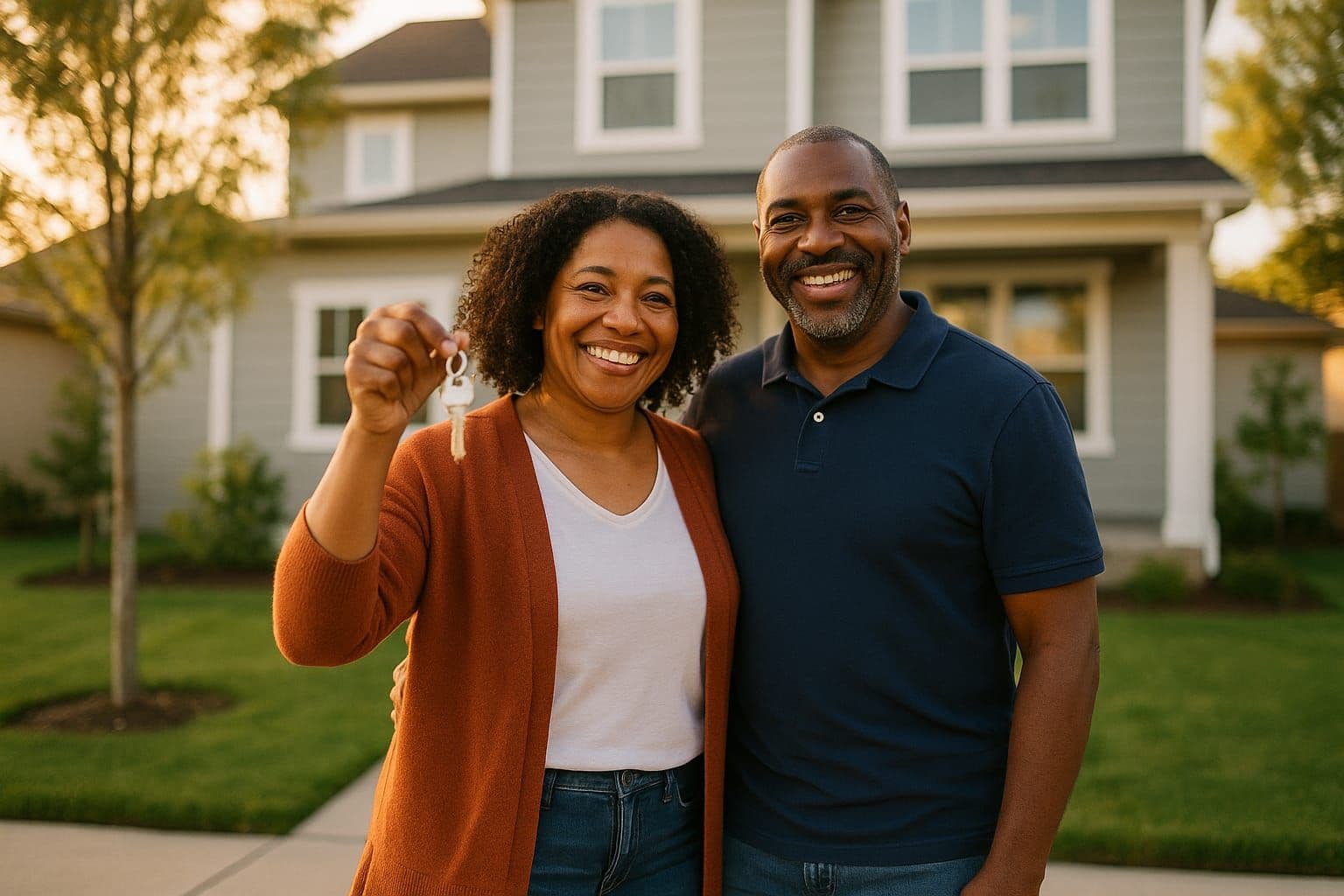 Happy homeowner couple
