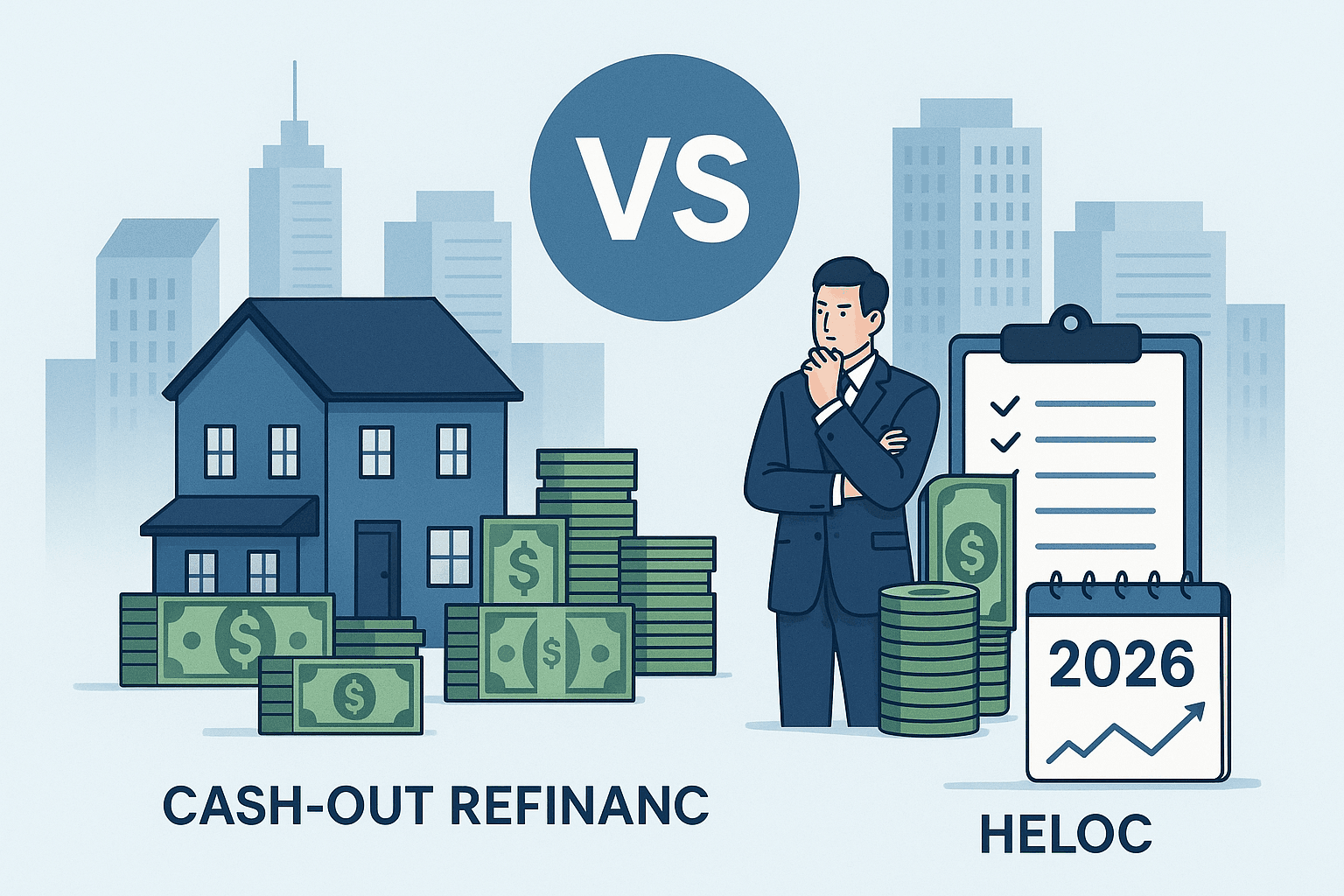 Cash-Out Refinance vs. HELOC in 2026: 7 Factors That Decide Which One Wins - Featured image